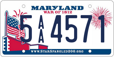 MD license plate 5AA4571