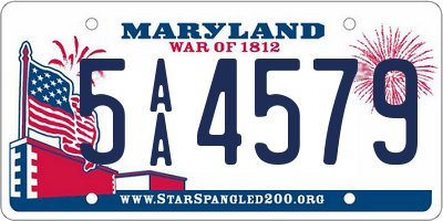 MD license plate 5AA4579