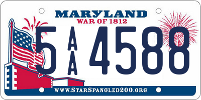 MD license plate 5AA4588