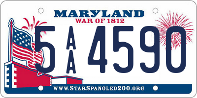 MD license plate 5AA4590