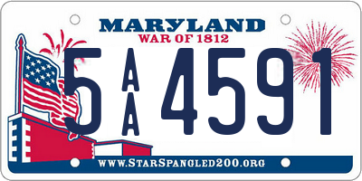 MD license plate 5AA4591