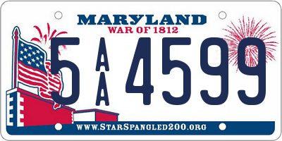 MD license plate 5AA4599