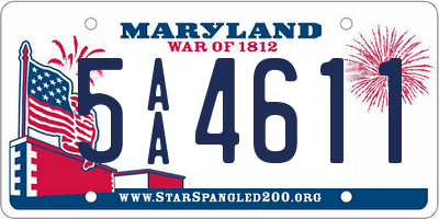 MD license plate 5AA4611