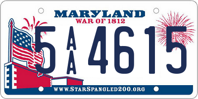MD license plate 5AA4615