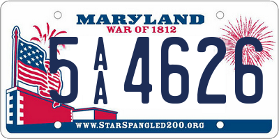 MD license plate 5AA4626