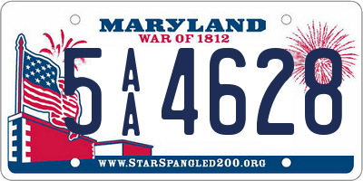 MD license plate 5AA4628