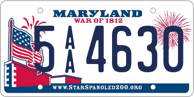 MD license plate 5AA4630