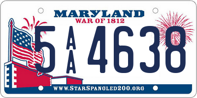 MD license plate 5AA4638