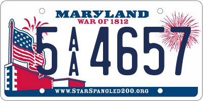MD license plate 5AA4657