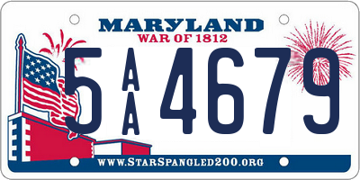 MD license plate 5AA4679