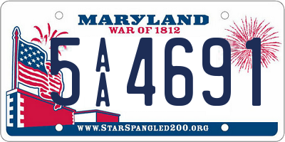 MD license plate 5AA4691