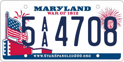 MD license plate 5AA4708