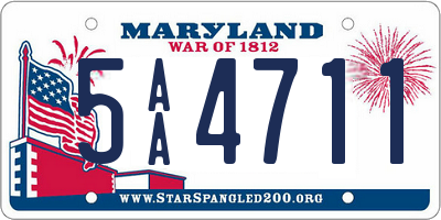 MD license plate 5AA4711