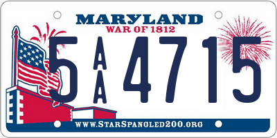 MD license plate 5AA4715