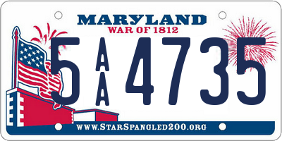 MD license plate 5AA4735