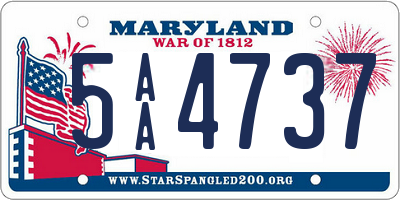 MD license plate 5AA4737