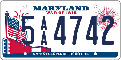 MD license plate 5AA4742