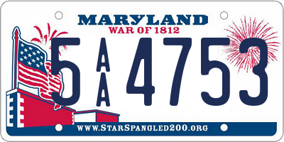 MD license plate 5AA4753