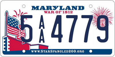 MD license plate 5AA4779