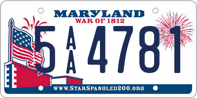 MD license plate 5AA4781