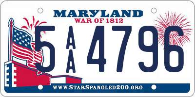 MD license plate 5AA4796