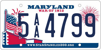 MD license plate 5AA4799