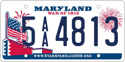 MD license plate 5AA4813