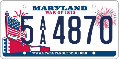 MD license plate 5AA4870