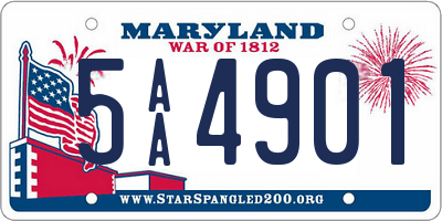 MD license plate 5AA4901