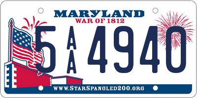 MD license plate 5AA4940