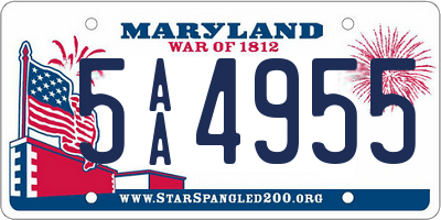 MD license plate 5AA4955