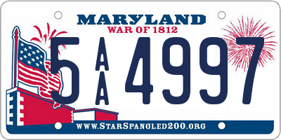 MD license plate 5AA4997