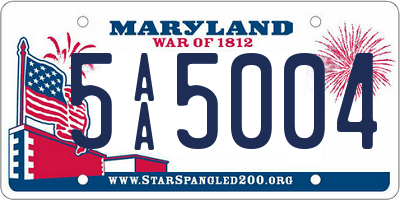 MD license plate 5AA5004