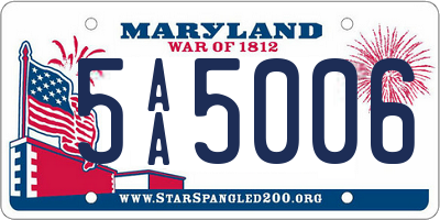 MD license plate 5AA5006