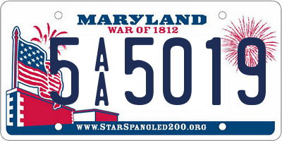 MD license plate 5AA5019