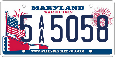 MD license plate 5AA5058