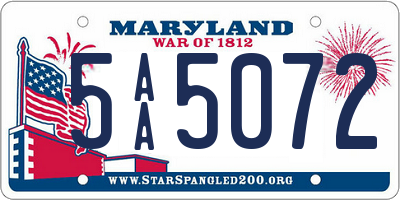 MD license plate 5AA5072
