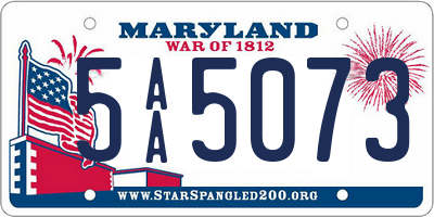 MD license plate 5AA5073
