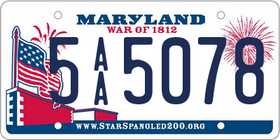 MD license plate 5AA5078