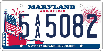 MD license plate 5AA5082