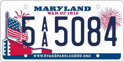 MD license plate 5AA5084