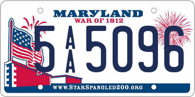 MD license plate 5AA5096
