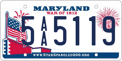 MD license plate 5AA5119