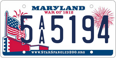 MD license plate 5AA5194