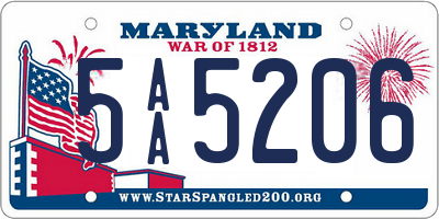 MD license plate 5AA5206