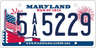 MD license plate 5AA5229