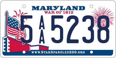 MD license plate 5AA5238