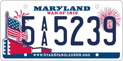 MD license plate 5AA5239