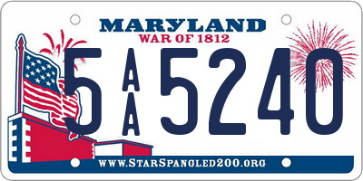 MD license plate 5AA5240