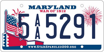 MD license plate 5AA5291